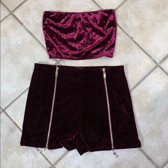 Forever 21 Tube Top & Zipper Shorts Set - Picture 2 of 4